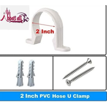 Abbasali Pvc White U Clamps Fastener Hanger Pipe Clamps Clip With Screw And Nylone Gas Pipe 10 Pcs 2 Inch