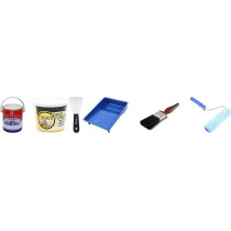 Abbasali National Paint Off White 801 Gallonbossil Putty Filler 500Gm3 Scrapperpaint Tray3Paint Brush 9 Paint Roller 1Pc Each