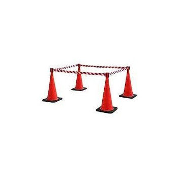 Abbasali 4 Pcs Safety Cone 50Cm With Warning Tape 1Pc