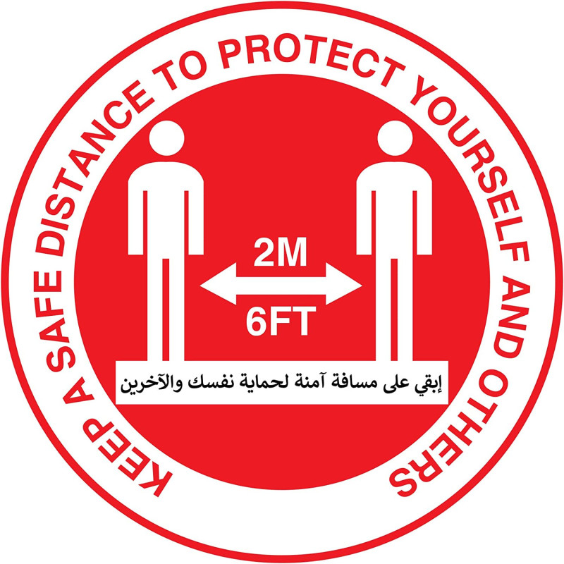 Keep A Safe Distance To Protect Yourself And Others Covid 19 Red Social Size 30Cm X 30Cm