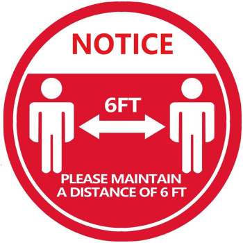 Amaae Stand Here Floor Sign Decal Sticker Keep 6Ft In Between Distance Marker Floorcolormulticolor And Materialpvc