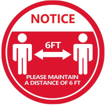 Amaae Stand Here Floor Sign Decal Sticker Keep 6Ft In Between Distance Marker Floorcolormulticolor And Materialpvc