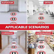 Charmcollection Stand Here Floor Sticker Covid 19 Coronavirus Safety Sign 10 Pack Red Pack Of 10