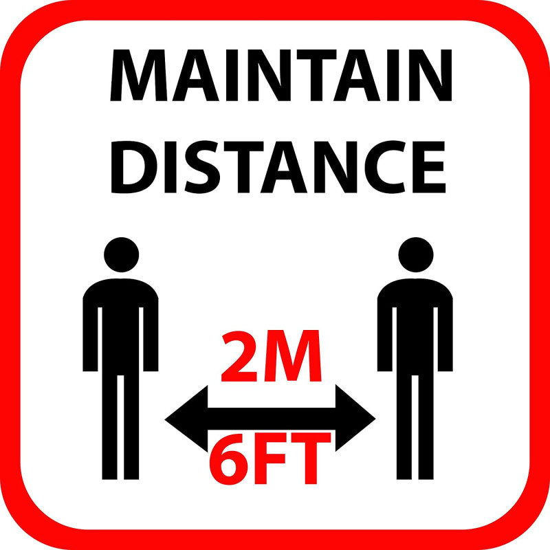 Maintain Distance Sticker Social Distancing Floor Sticker 30Cm X 30Cm