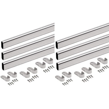 Abbasali Closet And Cupboard Organizer Wardrobe BarPack Of 6 95Cm