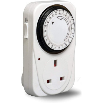 24 Hour Segment Timer Switch Energy Saver Plug Standard Size Hour Plug In Timer Socket Set 240V 3 Pin Plug 1 X Pack