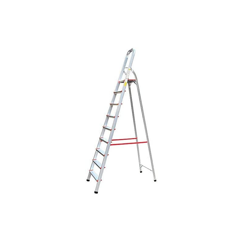 Abbasali 9 Step Household And Shop Aluminium Ladder