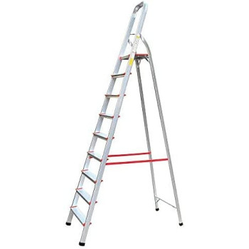 Abbasali 9 Step Household And Shop Aluminium Ladder
