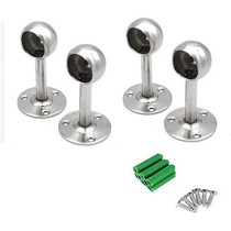 Abbasali Shower Curtain Closet Rod Holder Pipe Flange Socket Ceiling Mount Bracket Pipe Fitting Parts Supports 4 Pack