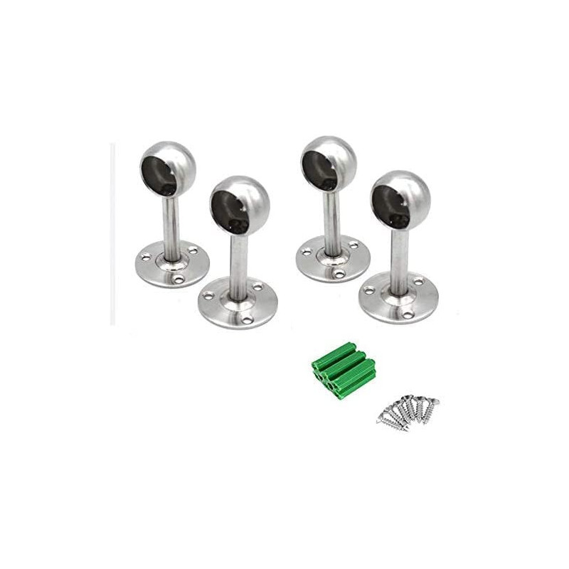 Abbasali Shower Curtain Closet Rod Holder Pipe Flange Socket Ceiling Mount Bracket Pipe Fitting Parts Supports 4 Pack