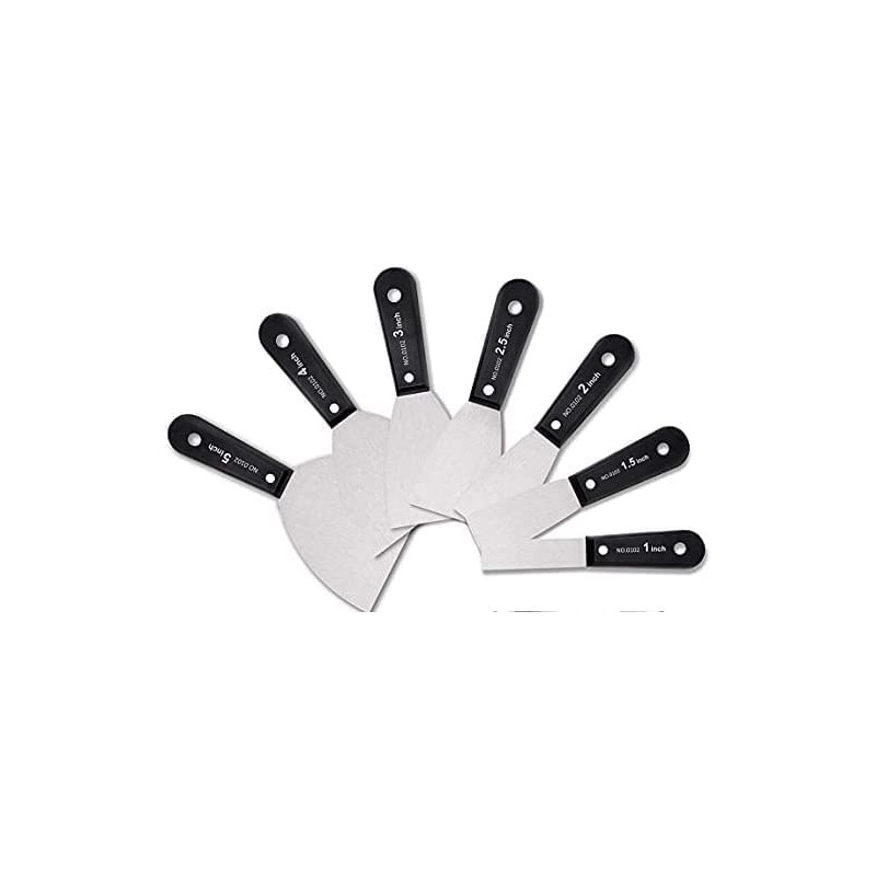 Abbasali 7 Pieces Filling Knife Wall Paint Scrapers And Putty Knives Wallpaper Scrapers Set With Anti Slip Handle