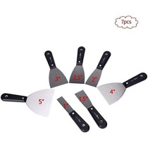Abbasali 7 Pieces Filling Knife Wall Paint Scrapers And Putty Knives Wallpaper Scrapers Set With Anti Slip Handle