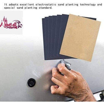 Abbasali Waterproof Sheet Abrasive Paper For Automotive Body Working On Paint Soft Metals Grit120 Black 10 Pieces