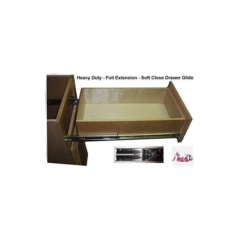 Abbasali Soft Closing Steel Ball Bearing Drawer Slide Rail Runner 22 Inch 55Cm