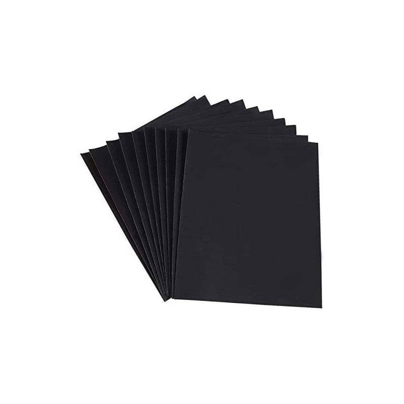 Abbasali 10 Pcs Waterproof Sheet Black Abrasive Paper For Automotive Body Working On Paint Varnish Sanding Grit 60