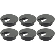 Abbasali 6Pcs Computer Desk Cable Hole Cover Plug Cap 2 Black Desk Grommet Plastic Wire Organizer For Computer Desk Cable