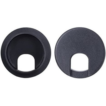 Abbasali 6Pcs Computer Desk Cable Hole Cover Plug Cap 2 Black Desk Grommet Plastic Wire Organizer For Computer Desk Cable