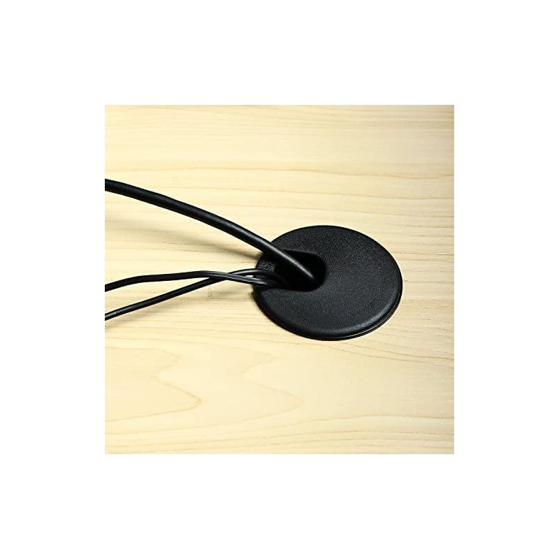 Abbasali 6Pcs Computer Desk Cable Hole Cover Plug Cap 2 Black Desk