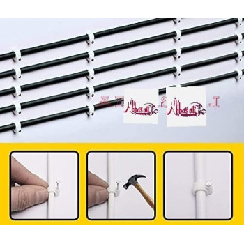 Abbasali Electrical Cable Wire Round Clips Steel Nails Tacks Holder White 16Mm 100Pcs