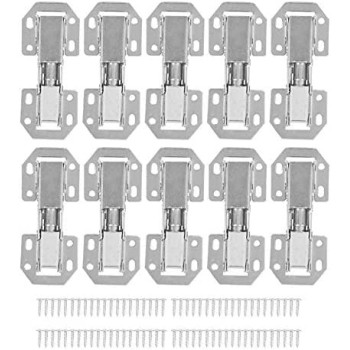 Abbasali Adjustable Hinge Anti Rust 2.8X1.3In 10Pcs Cupboard Hinge Free Drilling Hole For Kitchen Cabinet