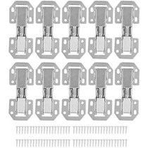 Abbasali Adjustable Hinge Anti Rust 2.8X1.3In 10Pcs Cupboard Hinge Free Drilling Hole For Kitchen Cabinet