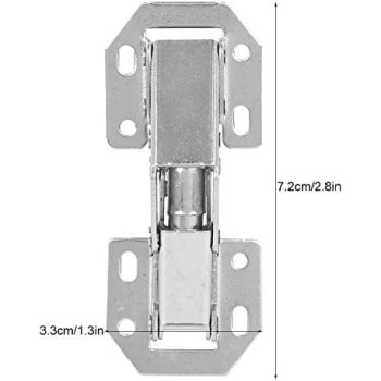 Abbasali Adjustable Hinge Anti Rust 2.8X1.3In 10Pcs Cupboard Hinge Free Drilling Hole For Kitchen Cabinet