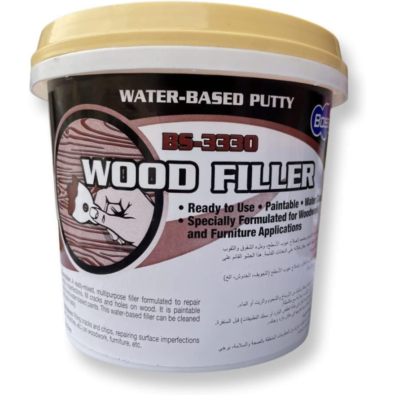 Hunter Bossil Water Based Wood Filler For Repairing And Finishing Stainable And Paintable Permanent Non Shrinking Quick Drying 1Kg