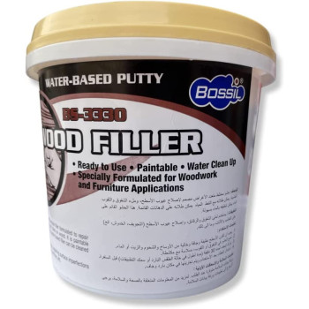 Hunter Bossil Water Based Wood Filler For Repairing And Finishing Stainable And Paintable Permanent Non Shrinking Quick Drying 1Kg
