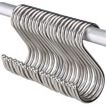 Abbasali Multifunction Stainless Steel S Hook 20 Pack Pot Hanger Round Polished Metal Chef Kitchen Tools L