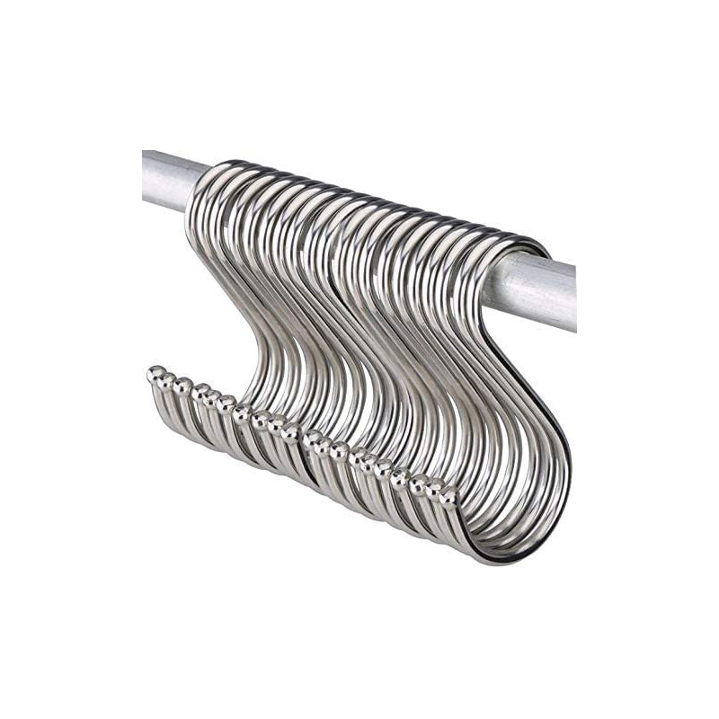 Abbasali Multifunction Stainless Steel S Hook 20 Pack Pot Hanger Round Polished Metal Chef Kitchen Tools L