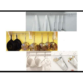 Abbasali Multifunction Stainless Steel S Hook 20 Pack Pot Hanger Round Polished Metal Chef Kitchen Tools L