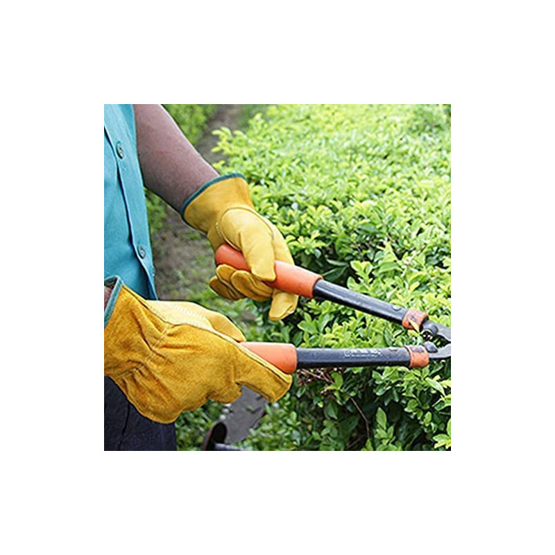 Abbasali Safety Leather Hand Gloves Yellow 12 Pair