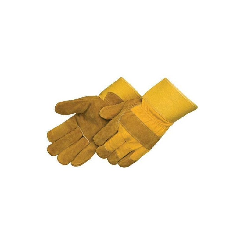 Abbasali Safety Leather Hand Gloves Yellow 6 Pair