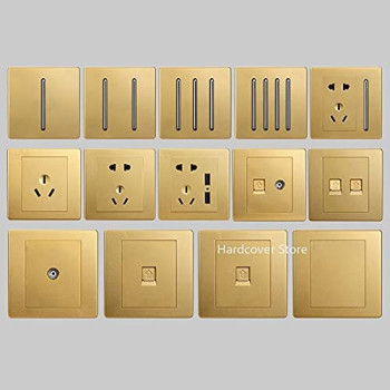 Switches Wall Lamp Switch Socket Panel Personality Fashion Golden 2 Way Single Dual Control 86 Type