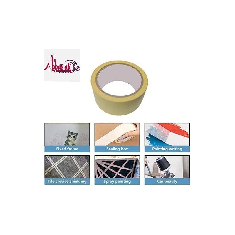 Abbasali Automotive Self Adhesive Masking Tape For Painting Labelling 2 Inch Pack Of 2