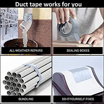 Abbasali Waterproof Strong Adhesive Duct Tape Silver 100 Yards X 2In 2 Roll