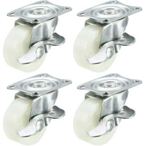 Abbasali Swivel Caster Wheels 1.5 Inch40Mm Wheel Top Plate Caster With Brake 66Lb Total Capacity 4Pcs