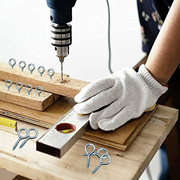 Abbasali Eye Hook Screws 50Pcs Metal Plated Screw Project Diy Jewelry Making Silver