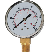 Abbasali High Quality Heavy Duty Pressure Gauge 2.1 2 Inch For Water Air Oil 10 Bar 150Psi