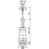 Abbasali Push Eco plus Unibottom Single Flush Mechanism With Bottom Inlet Valve For Bathroom Fittings