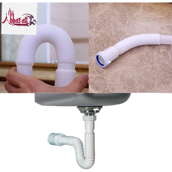 Abbasali Flexible Drain Pipe Extension Bathroom Wash Basin And Kitchen Sink Expended Drain Tube Hose 1.1 4 Inch