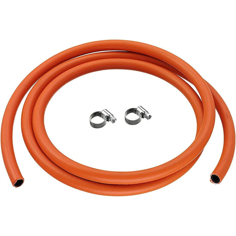 Abbasali 4 Meter Gas Hose Orange Italy Made With 2 Hose Clip