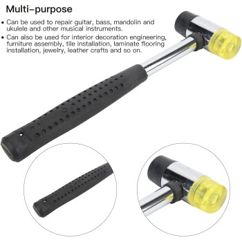 Abbasali Double Face Hammer Rubber Mallet Ukulele Fret With Replacement Head For Interior Decoration Projects