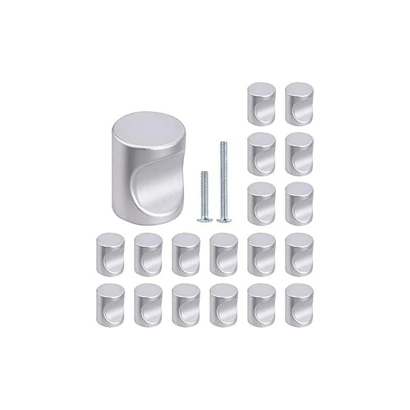 Abbasali 30 Pack Cabinet Knobs Silver Drawer Knobs For Kitchen Cupboard Door Brushed Solid Cabinet Knobs With 2 Size Screws