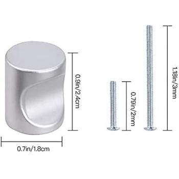 Abbasali 30 Pack Cabinet Knobs Silver Drawer Knobs For Kitchen Cupboard Door Brushed Solid Cabinet Knobs With 2 Size Screws