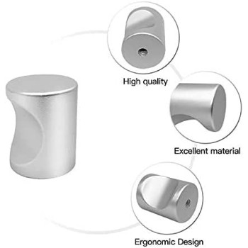 Abbasali 30 Pack Cabinet Knobs Silver Drawer Knobs For Kitchen Cupboard Door Brushed Solid Cabinet Knobs With 2 Size Screws