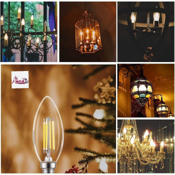Abbasali E14 Candle Bulb 40 Watt Equivalent Led Warm White 800Lm Flame Led Filament Candle Bulb 4W Pack 10