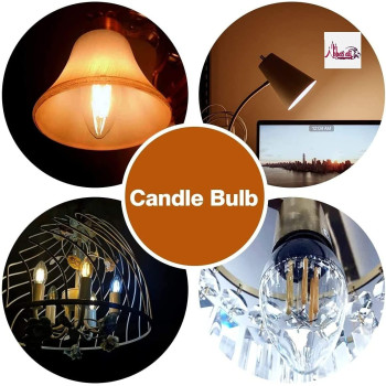 Abbasali E14 Candle Bulb 40 Watt Equivalent Led Warm White 800Lm Flame Led Filament Candle Bulb 4W Pack 10