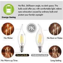 Abbasali E14 Candle Bulb 2700K Soft Warm White Led Candle Bulbs 40W Equivalent Led Chandelier Bulb4W Pack Of 10