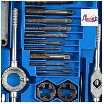 Abbasali 40Pc Professional Metric Tap Wrench And Die Set Cuts M3 M12 Bolts plus Storage Case Wrench